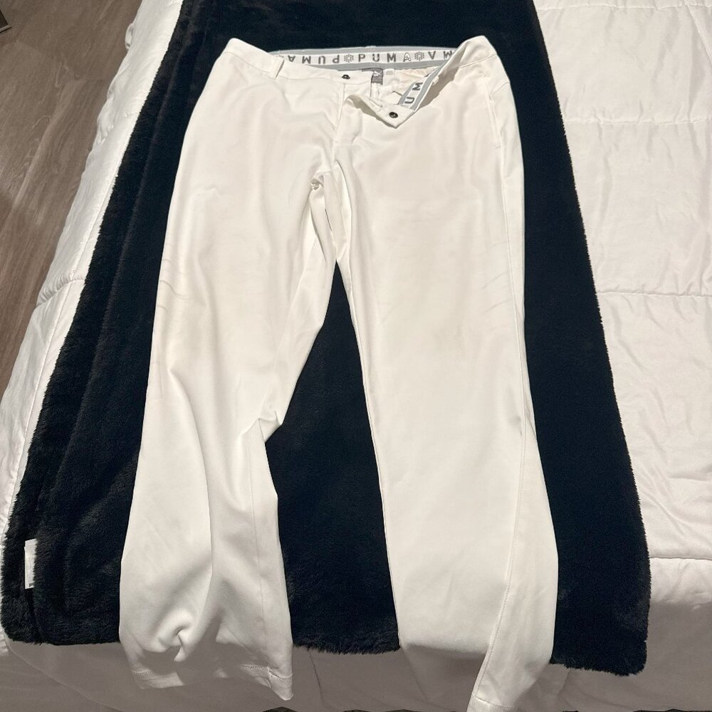 MENS PUMA JACKPOT GOLF PANT - 33/30 TAILORED FIT - WHITE